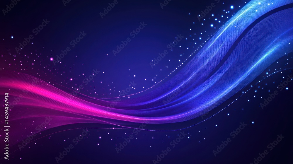 Abstract Flowing Curves of Blue and Purple Light Abstract Flowing Curves of Blue and Purple Light