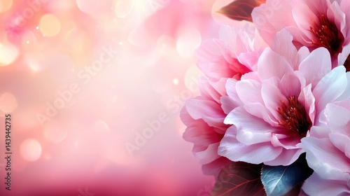 Delicate pink magnolia blossoms, soft focus, bokeh background, spring backdrop