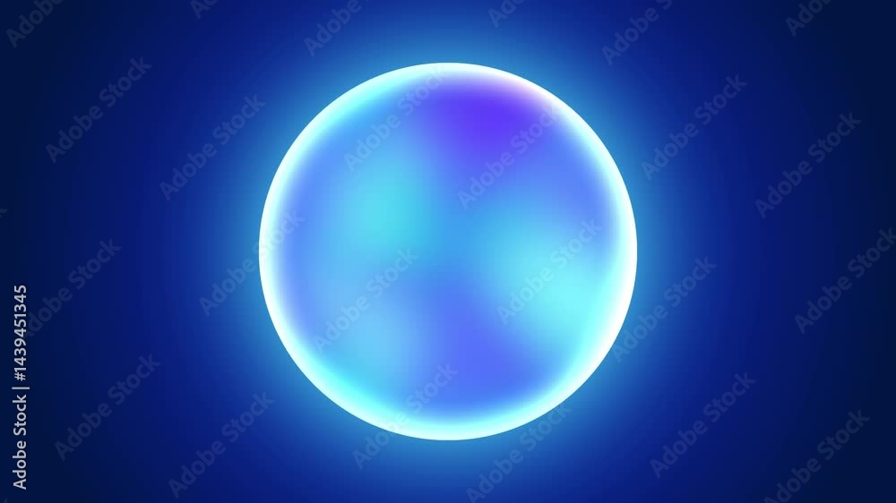 Glowing blue orb shines in dark blue backdrop. Suitable for technology, energy, futurist, mystery, and digital concept design projects.