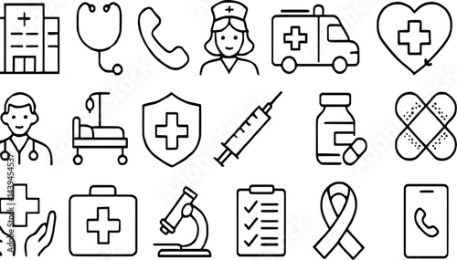 Healthcare and Medical Line Icons Collection