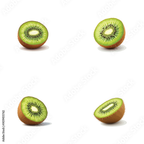 Fresh kiwi vector image in 3D