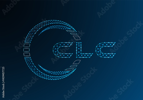 CLC low poly letter logo vector design. CLC lower poly logo design.