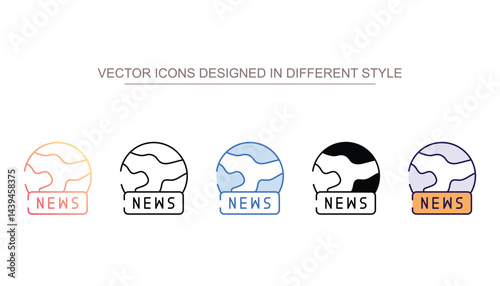 World News icon design with white background stock illustration