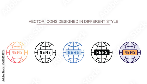 News icon design with white background stock illustration