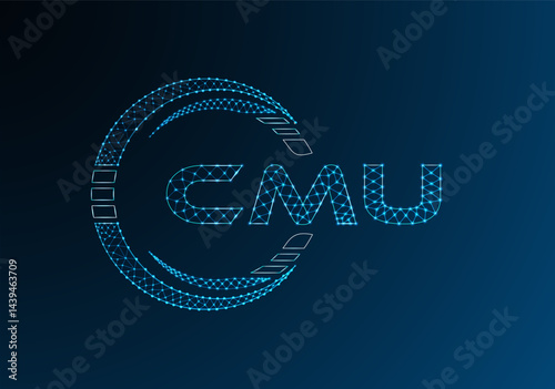CMU low poly letter logo vector design. CMU lower poly logo design.
