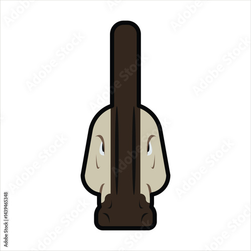Parasaurolophus Head Icon in Flat Color Style