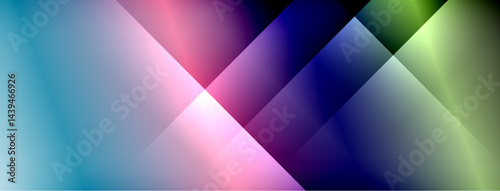 Abstract gradients intersect, forming dynamic diagonal shapes. Vivid colors blend, creating modern visual experience.