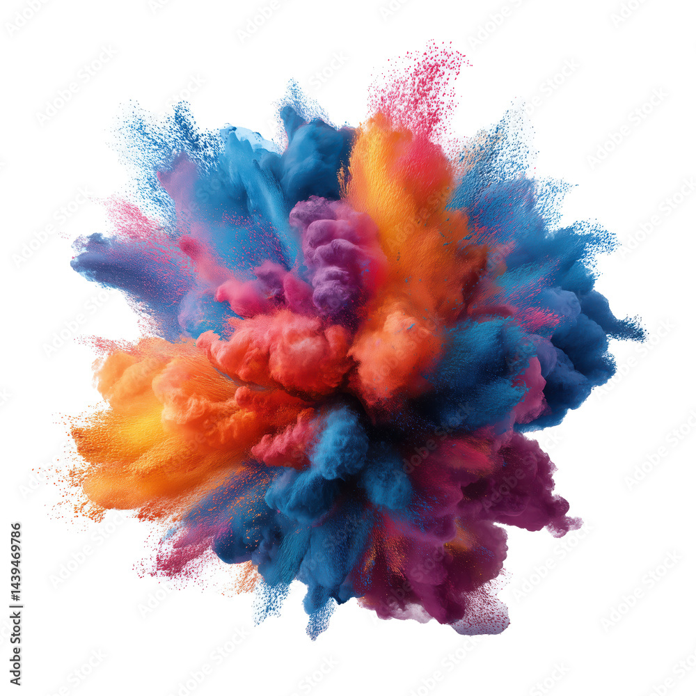 Fototapeta premium Explosive Burst of Colors - A Vibrant Abstract Art , isolated on white background PNG cut out