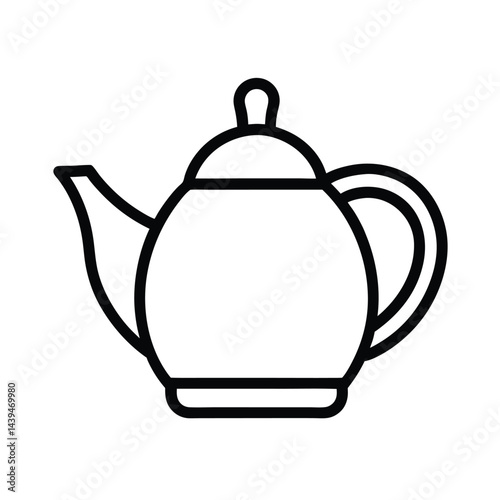 Teapot Silhouette Vector Icon in Black Style