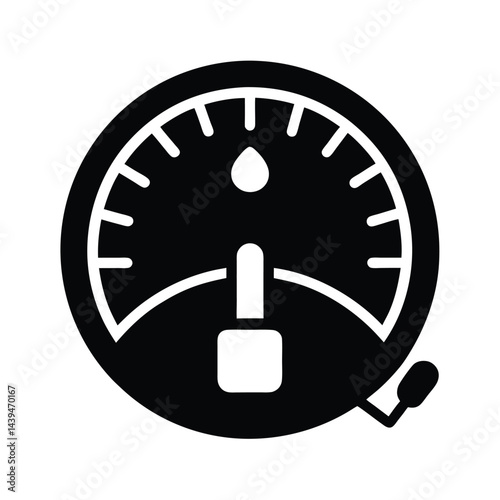 Fuel Gauge Vector Icon for Automotive Design