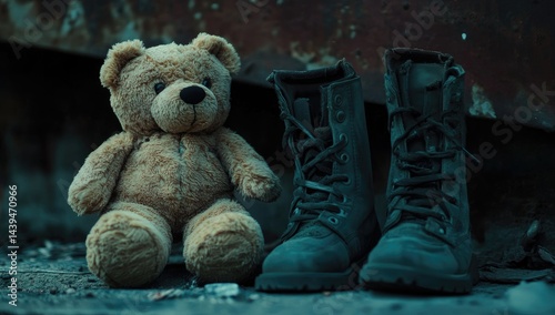 Teddy and boots, abandoned