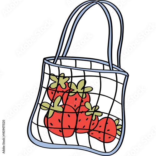 Eco-Friendly Strawberry Grocery Bag