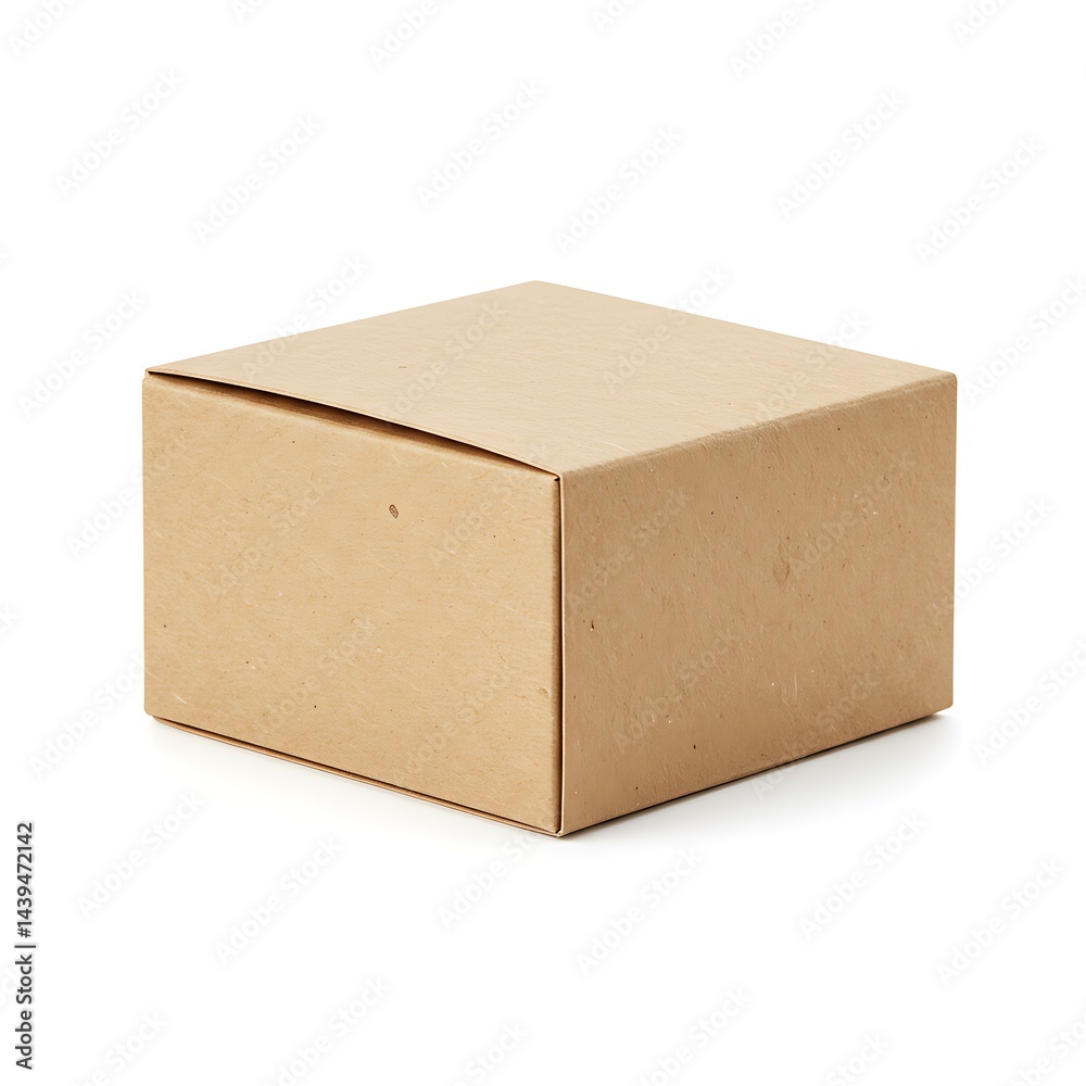 Side view of eco friendly sweets box, recycled paper texture, isolated on white background Side view of eco friendly sweets box, recycled paper texture, isolated on white background