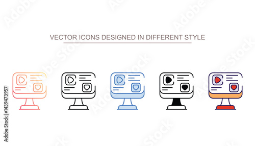 Online Media icon design with white background stock illustration