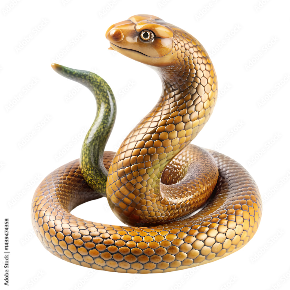 Fototapeta premium Brown Snake Stock Photo: High-Resolution Reptile Image on Transparent background