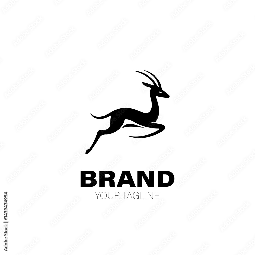 Fototapeta premium Gazelle Logo. Gazelle Logo Design. Gazelle Logo Brand. Gazelle Logo Vector Design Isolated on White Background