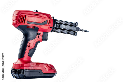 Cutting the Cord: Embracing Efficiency with Cordless Brad Nailers Isolated On White Background.