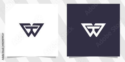 letter wt tw logo design