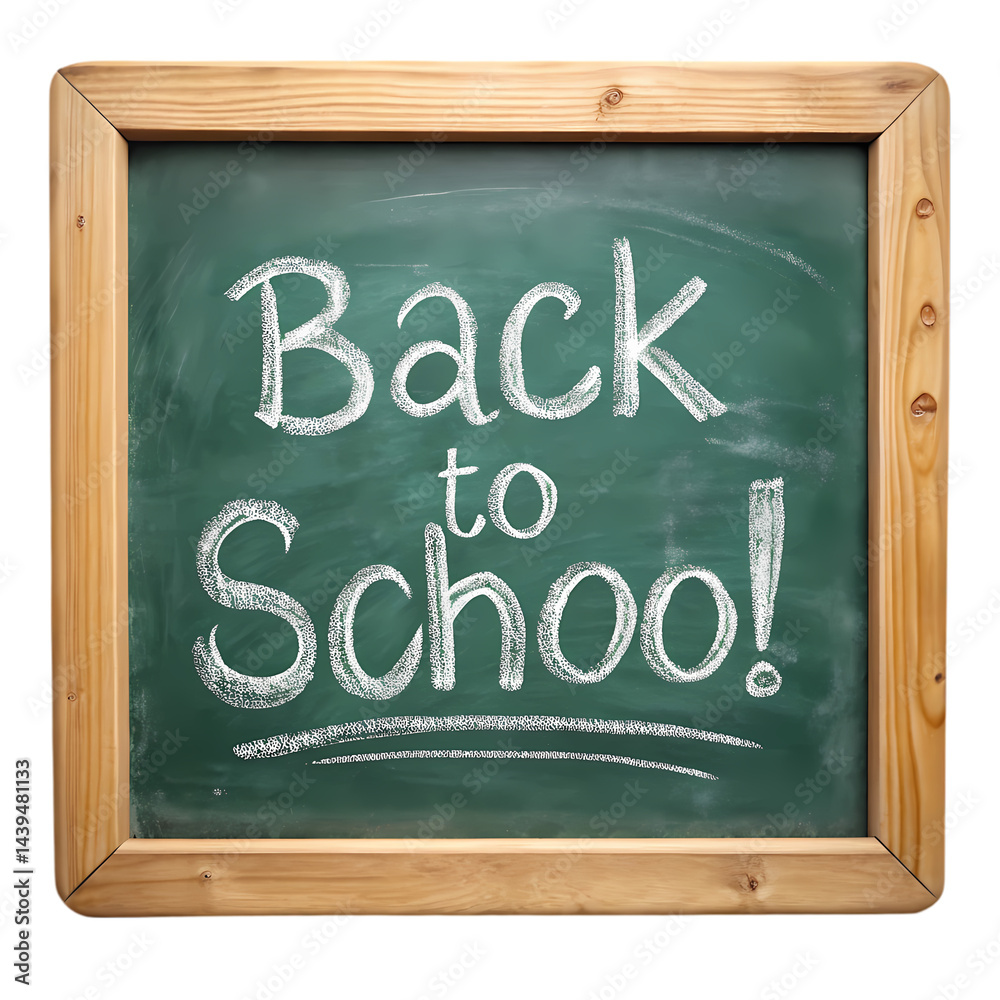 Fototapeta premium Back to School Chalkboard Sign on Transparent background