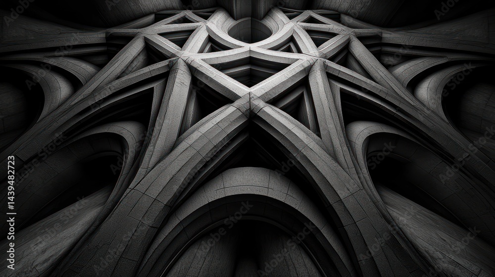 Gothic Architecture Detail, Intricate Stonework, Cathedral Interior, Light & Shadow Gothic Architecture Detail, Intricate Stonework, Cathedral Interior, Light & Shadow