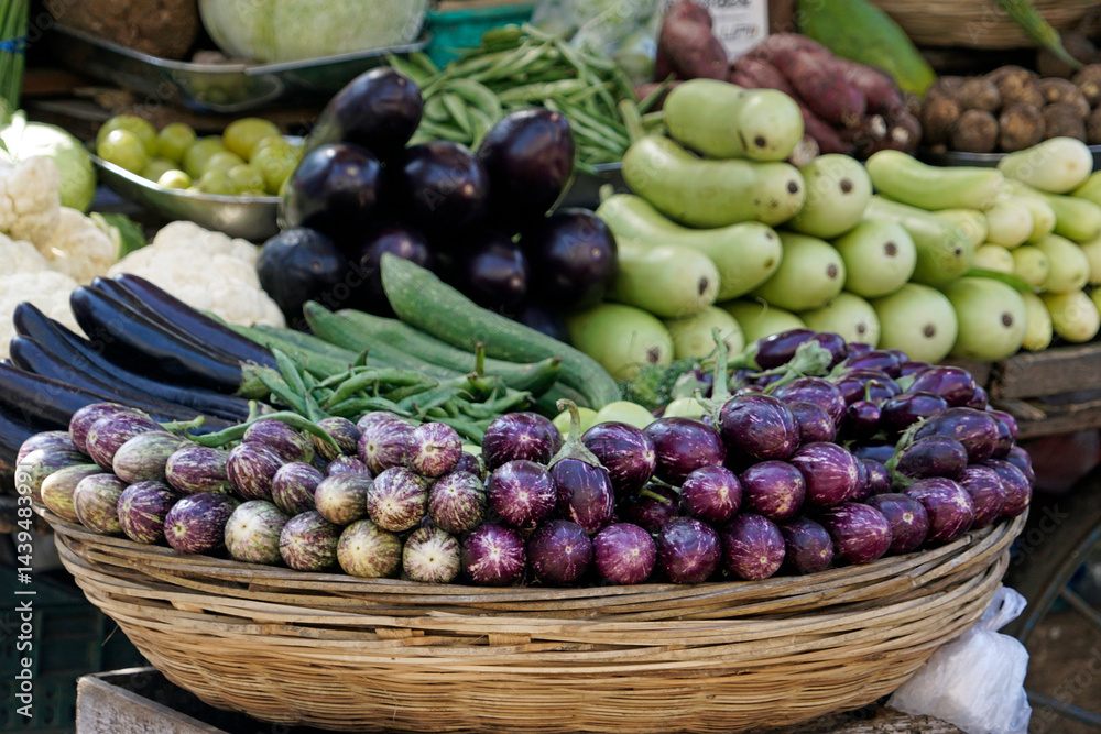 fresh vegetables on a local market in mumbai, india
