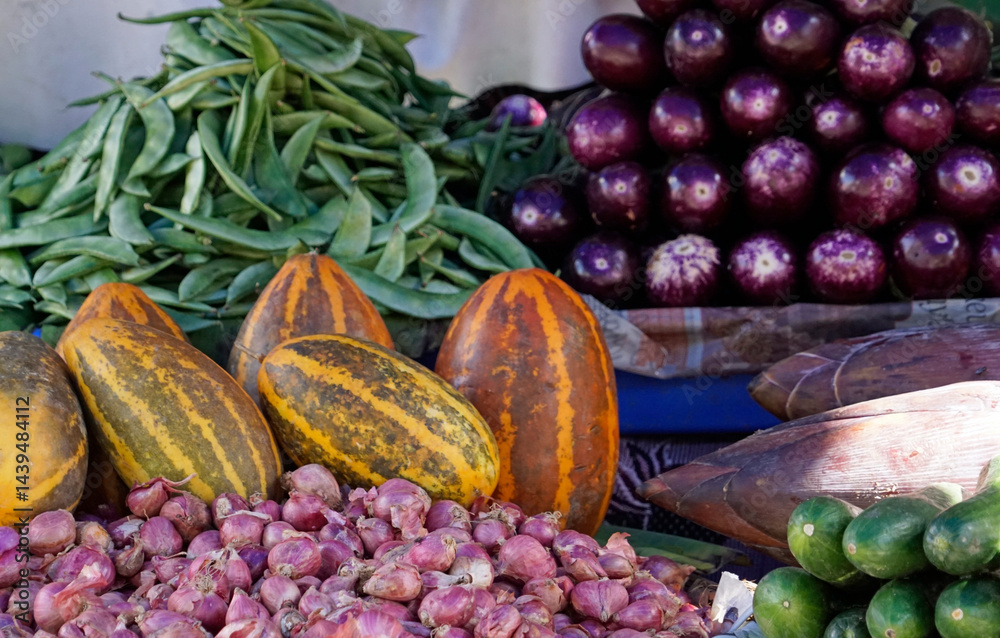 fresh vegetables on a local market in mumbai, india