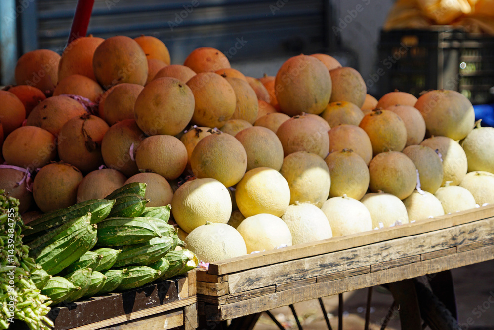 fresh vegetables on a local market in mumbai, india