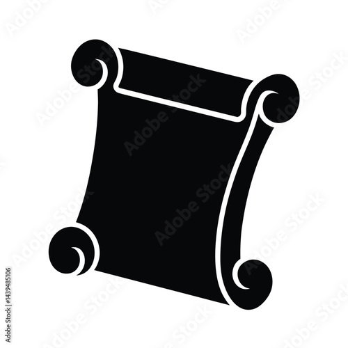Paper Scroll Silhouette Vector Icon Elegant Design