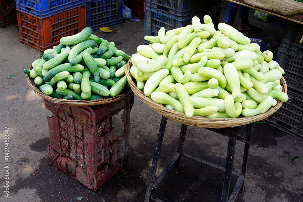 fresh vegetables on a local market in mumbai, india