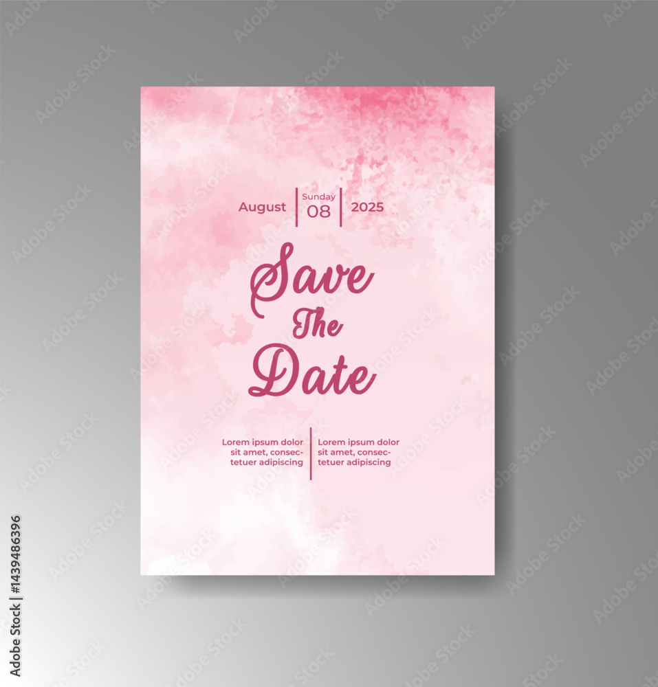 Wedding invitation with abstract watercolor background Wedding invitation with abstract watercolor background
