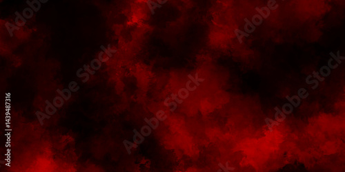 Red powder explosion cloud on black background, red grunge freeze motion of red powder splash, smoke on black  Watercolor, black red abstract background with copy space for design. 