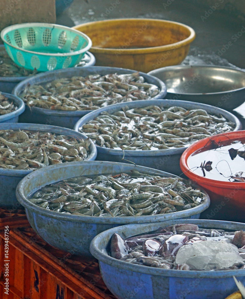 fish on a local market in mumbai