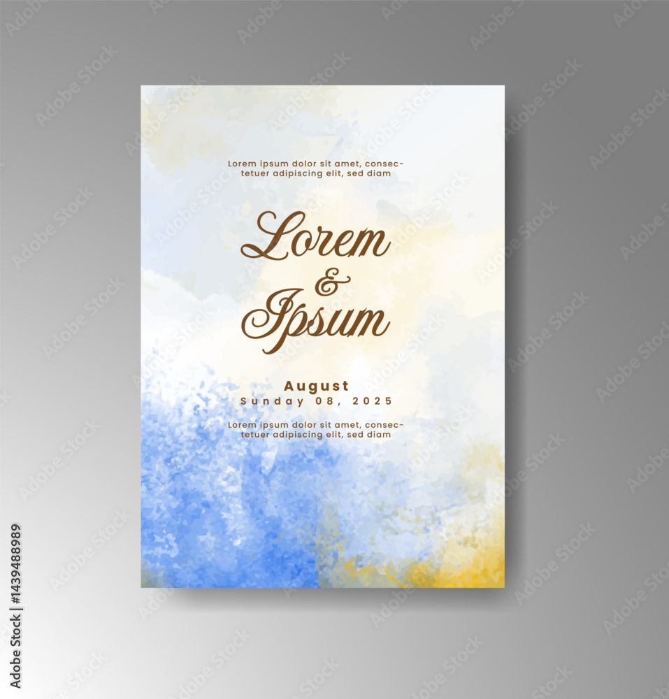 Wedding invitation with abstract watercolor background Wedding invitation with abstract watercolor background