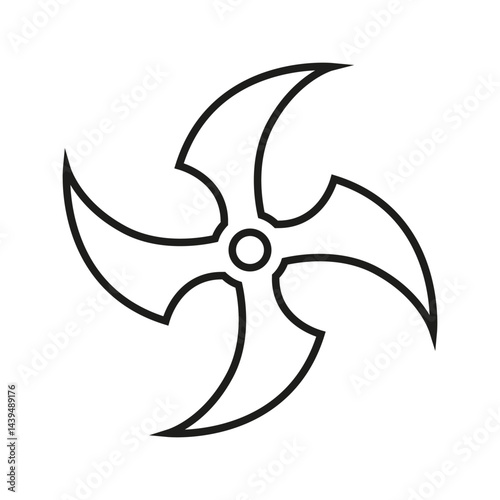 Shuriken icon vector. Ninja illustration sign. Throwing stars symbol or logo.