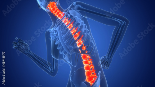 Spinal Cord Vertebral Column of Human Skeleton System Anatomy