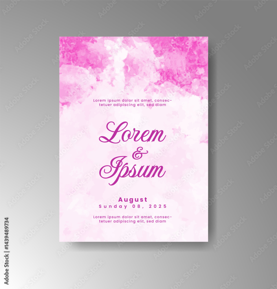 Wedding invitation with abstract watercolor background Wedding invitation with abstract watercolor background