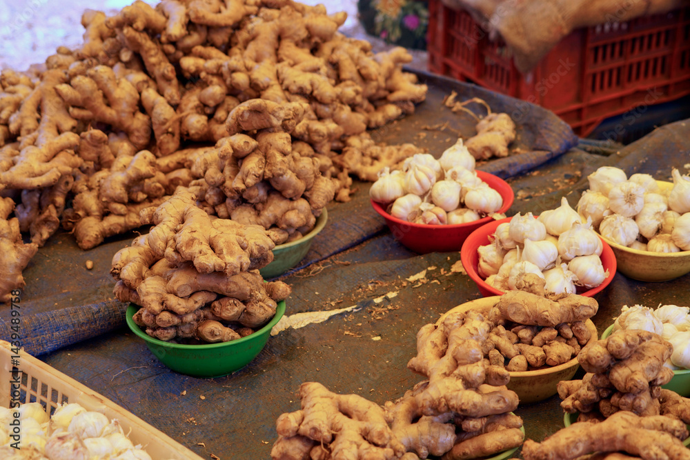 fresh vegetables on a local market in mumbai, india