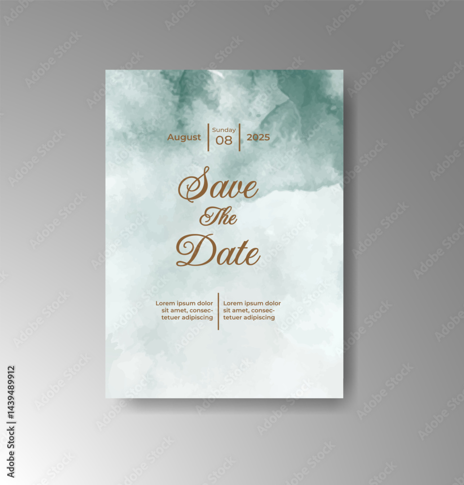 Wedding invitation with abstract watercolor background Wedding invitation with abstract watercolor background