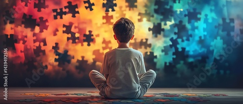 Child contemplating a complex puzzle