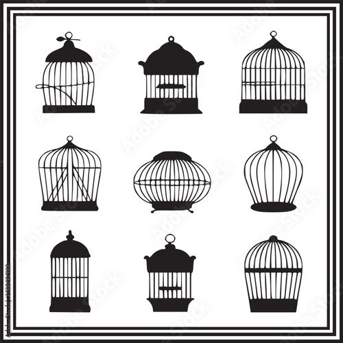 Elegant Birdcage Silhouettes for Design Projects