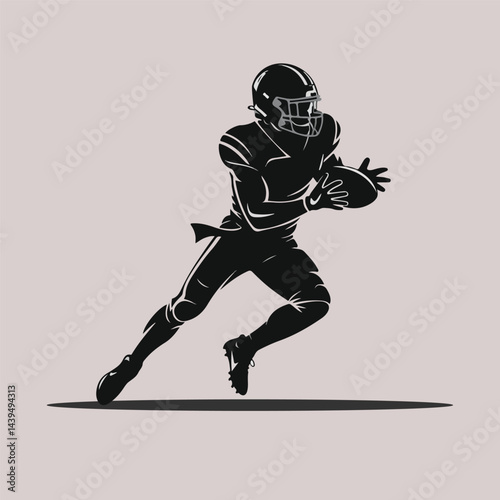 american football player vector silhouette  design in a white background