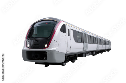 Modern passenger train isolated on transparent background