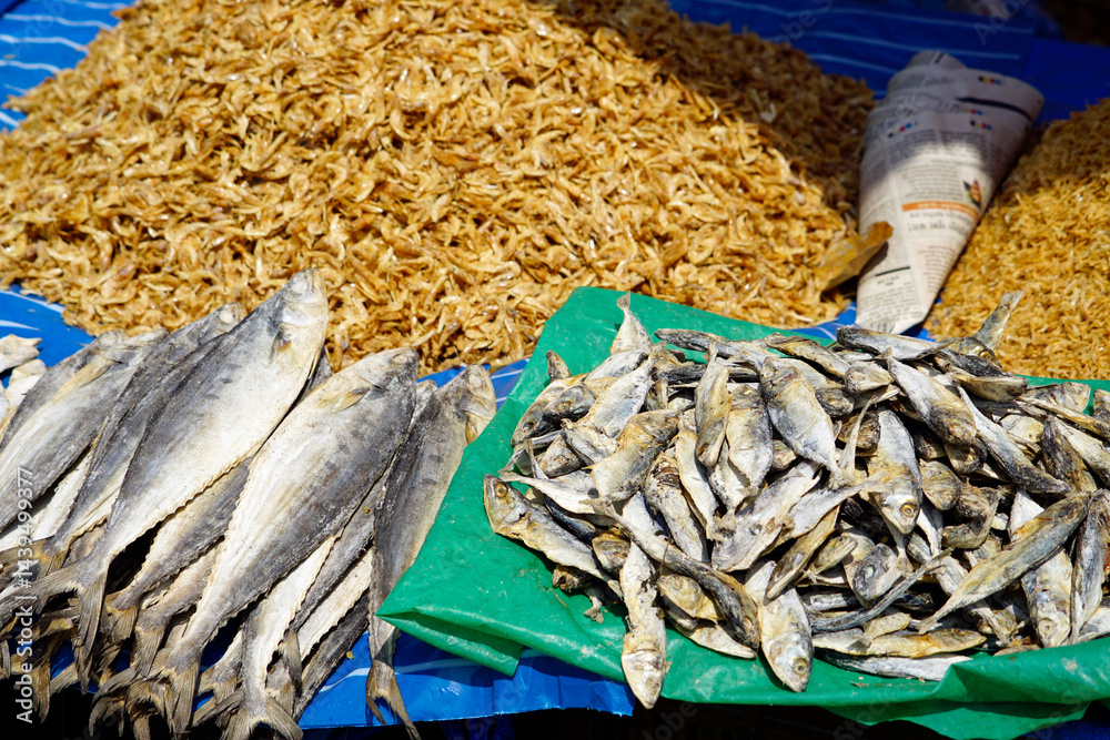 fish on a local market in mumbai