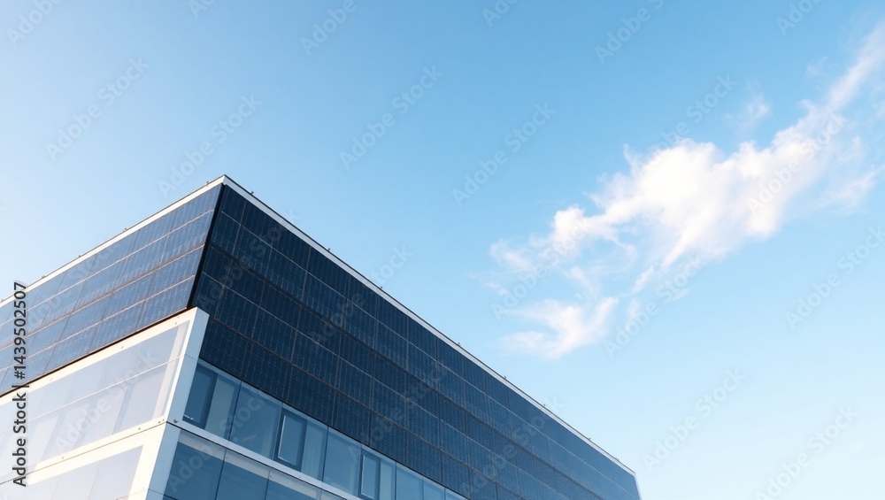 House or Building with solar panels House or Building with solar panels