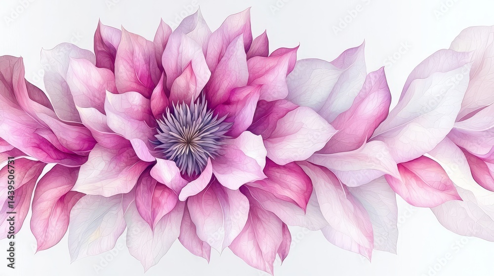 Obraz premium Stunning Clematis Flower with Delicate Pink Petals and Artistic Design