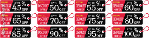 Special discount offer tag icon set.Price discount promotion banner, special offer sticker.Special discount Offer, Big Sale, Mega Sale and Online Shopping Banner Template Vector Design.