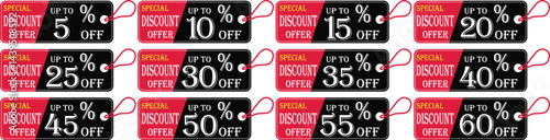 Special discount offer tag icon set.Price discount promotion banner, special offer sticker.Special discount Offer, Big Sale, Mega Sale and Online Shopping Banner Template Vector Design.
