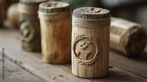 Artisan Wood Crafted Canist...