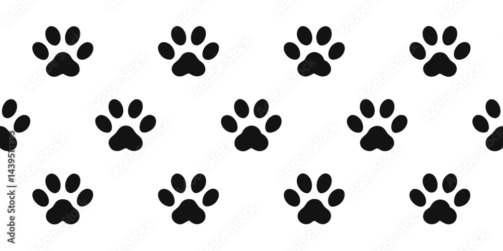 Set of black paw prints animal tracks on a white background Set of black paw prints animal tracks on a white background