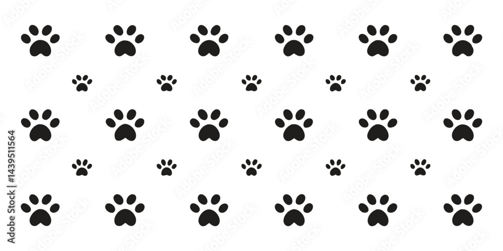 Set of black paw prints animal tracks on a white background Set of black paw prints animal tracks on a white background